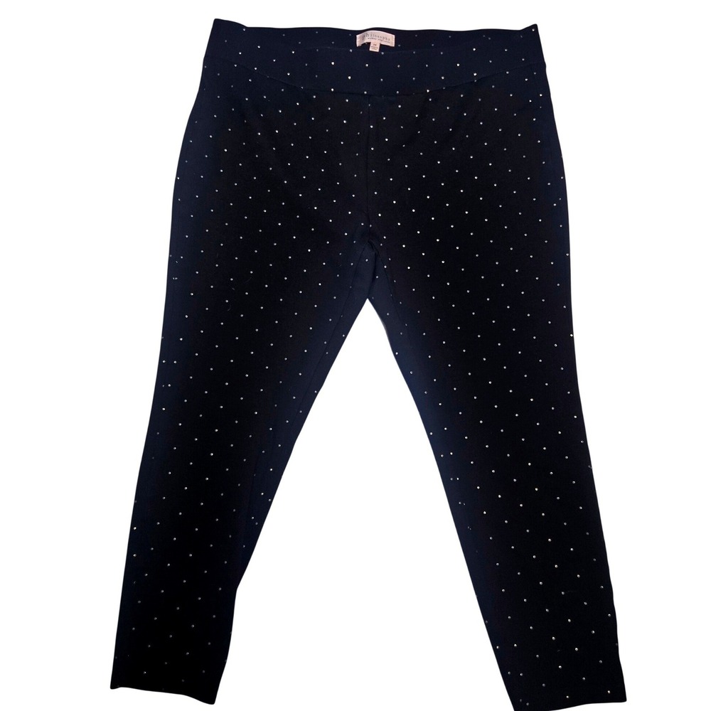Philosophy Republic Clothing Black Silver Polka Dot Leggings Plus Size 2X - Picture 1 of 5